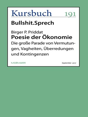 cover image of Poesie der Ökonomie